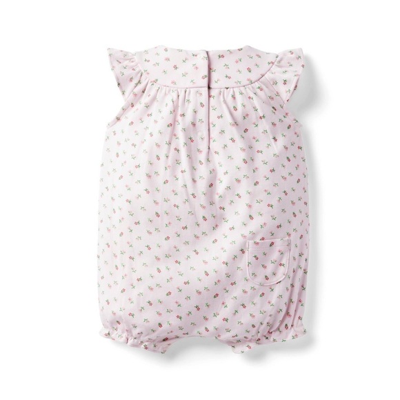 Janie and Jack BABY DITSY FLORAL ROMPER 6/12m floral pink - Picture 2 of 7